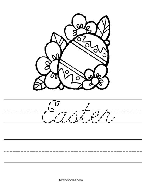 Easter Egg with Flowers Worksheet