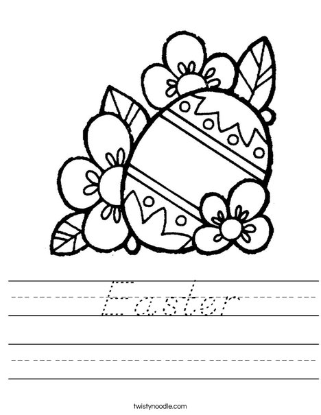 Easter Egg with Flowers Worksheet