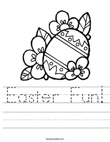 Easter Egg with Flowers Worksheet