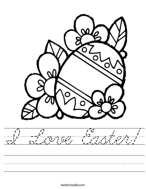 Easter Egg with Flowers Worksheet