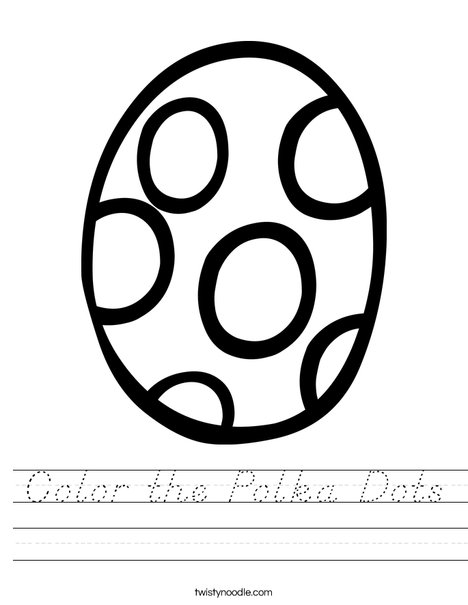 Easter Egg with Polka Dots Worksheet
