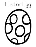 E is for Egg Coloring Page