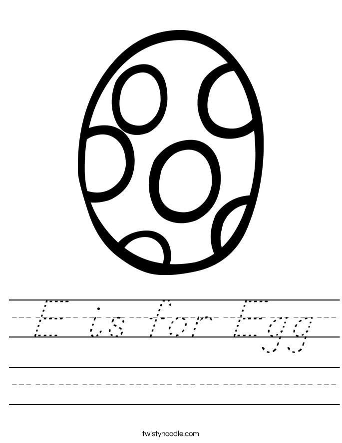 E is for Egg Worksheet