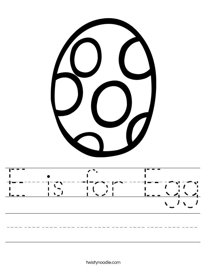 E is for Egg Worksheet