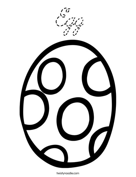 Easter Egg with Polka Dots Coloring Page