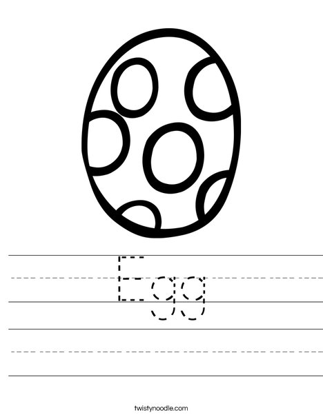 Easter Egg with Polka Dots Worksheet