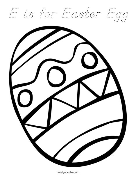 Easter Egg with Zig Zags Coloring Page