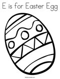 E is for Easter Egg Coloring Page