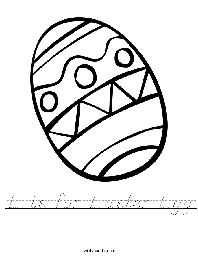 E is for Easter Egg Worksheet
