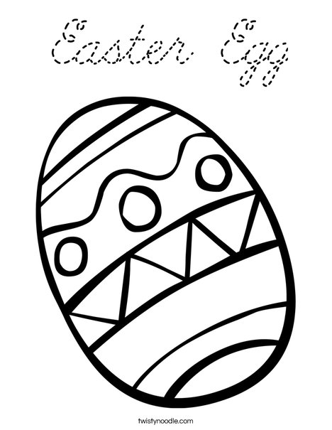 Easter Egg with Zig Zags Coloring Page