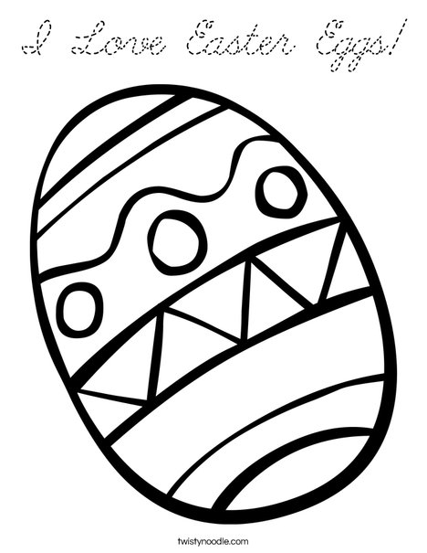 Easter Egg with Zig Zags Coloring Page