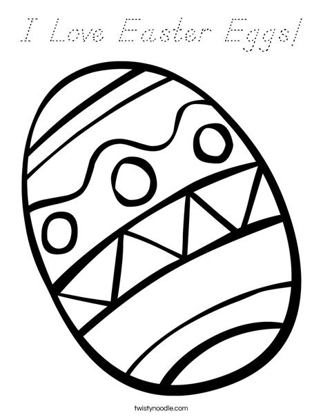 Easter Egg with Zig Zags Coloring Page