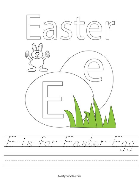 E is for Easter Egg Worksheet