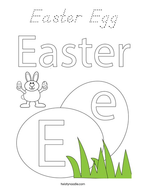 E is for Easter Egg Coloring Page