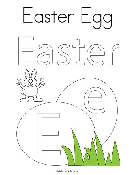 E is for Easter Egg Coloring Page