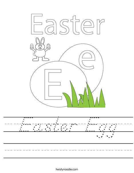 E is for Easter Egg Worksheet