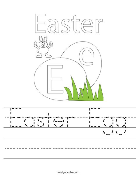 E is for Easter Egg Worksheet
