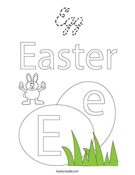 E is for Easter Egg Coloring Page