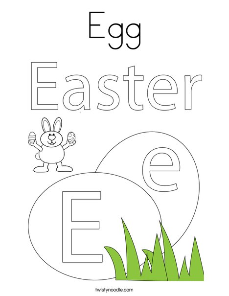 E is for Easter Egg Coloring Page