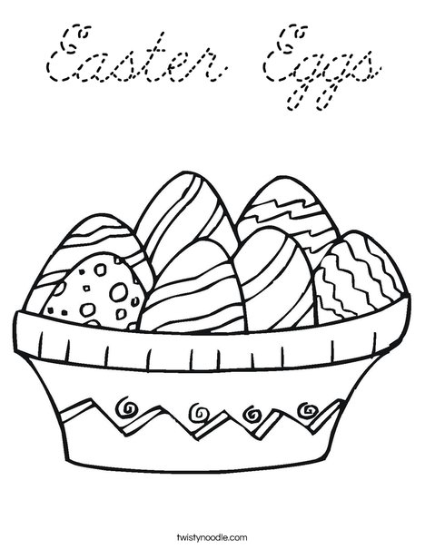 Colorful Easter Eggs Coloring Page