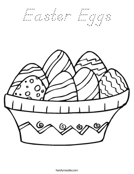 Colorful Easter Eggs Coloring Page
