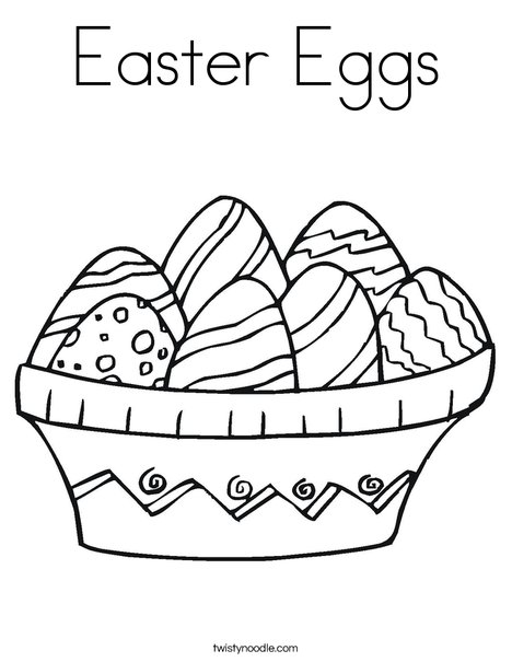 Colorful Easter Eggs Coloring Page