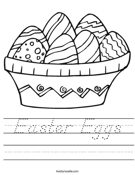 Colorful Easter Eggs Worksheet