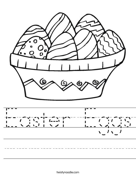 Colorful Easter Eggs Worksheet