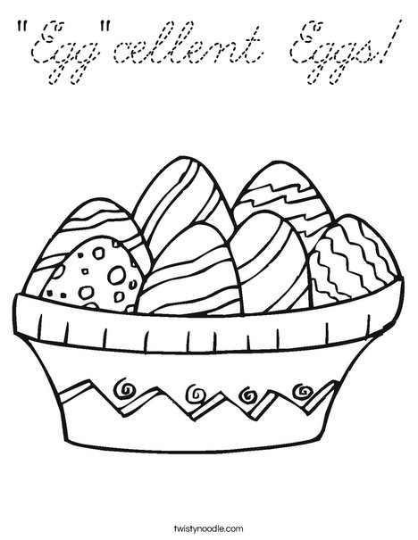 Colorful Easter Eggs Coloring Page