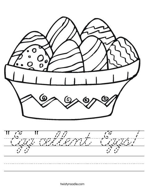 Colorful Easter Eggs Worksheet