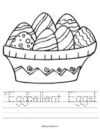 "Egg"cellent Eggs Handwriting Sheet