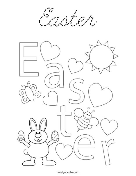 Easter Heart Coloring Page