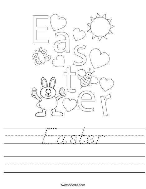 Easter Heart Worksheet