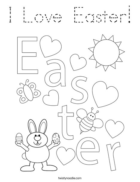 Easter Heart Coloring Page