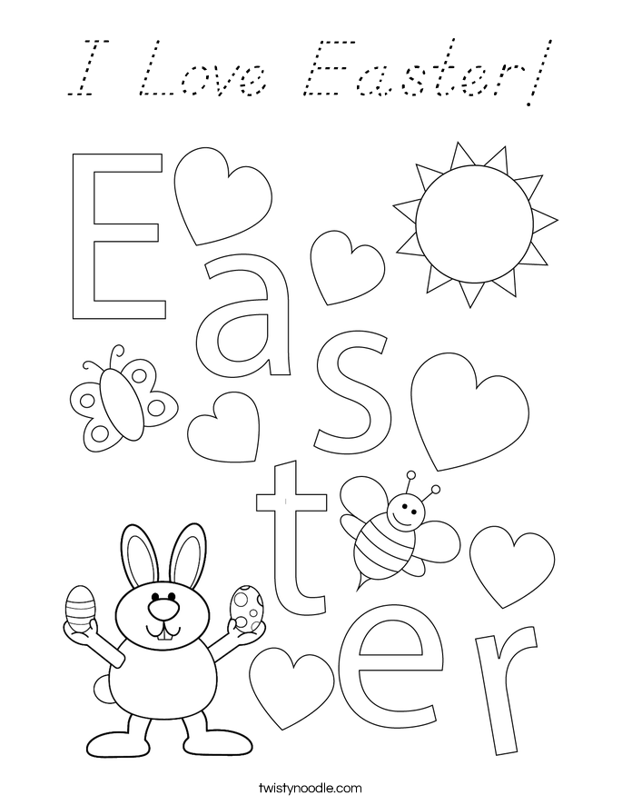 I Love Easter! Coloring Page