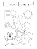 I Love Easter Coloring Page