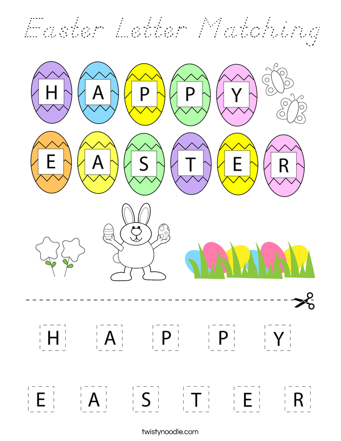 Easter Letter Matching Coloring Page