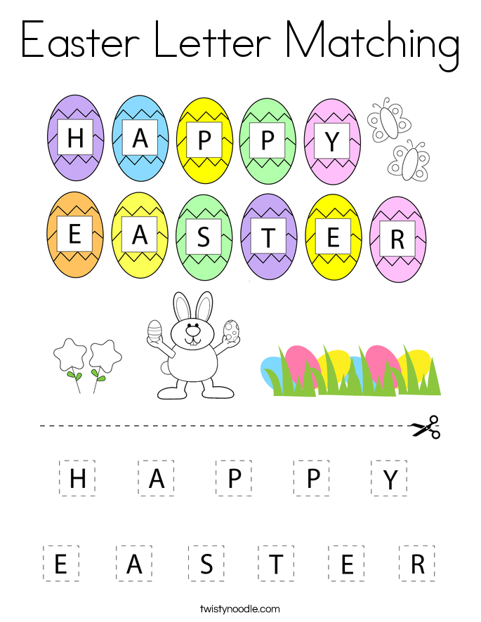 Easter Letter Matching Coloring Page