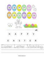 Easter Letter Matching Handwriting Sheet