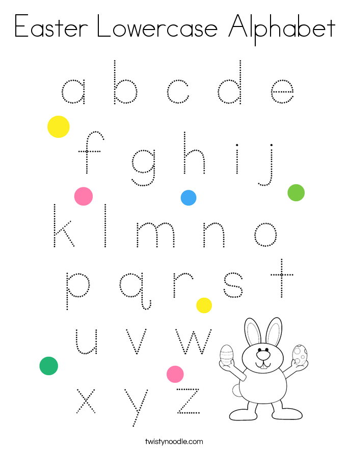 easter lowercase alphabet coloring page twisty noodle