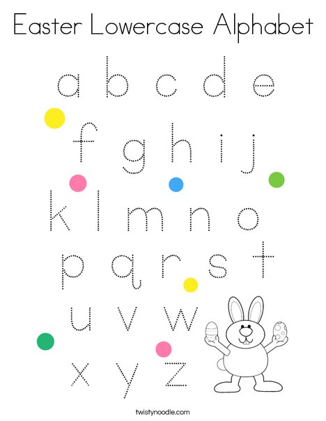 Easter Lowercase Alphabet Coloring Page