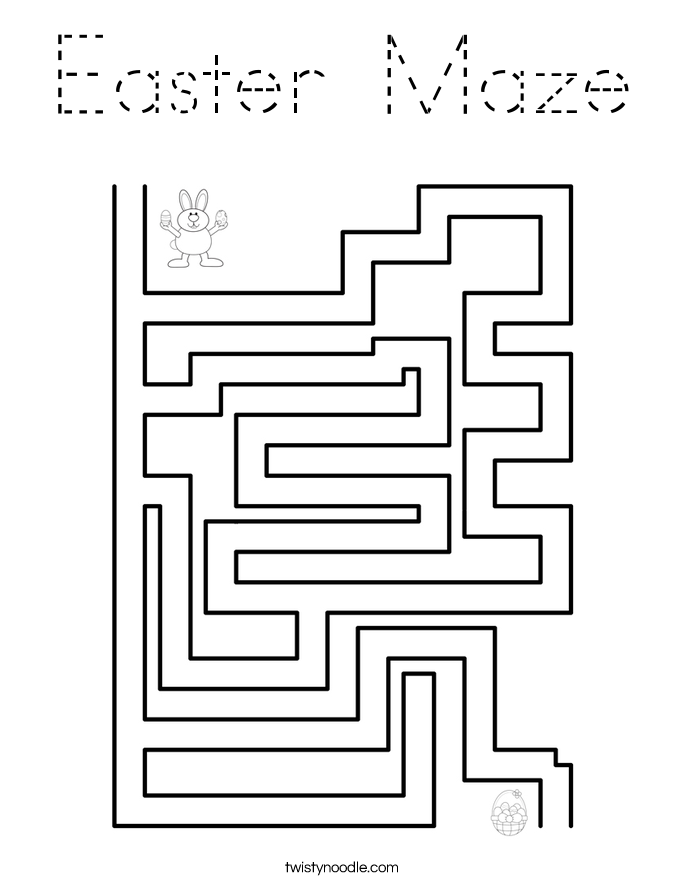 Easter Maze Coloring Page