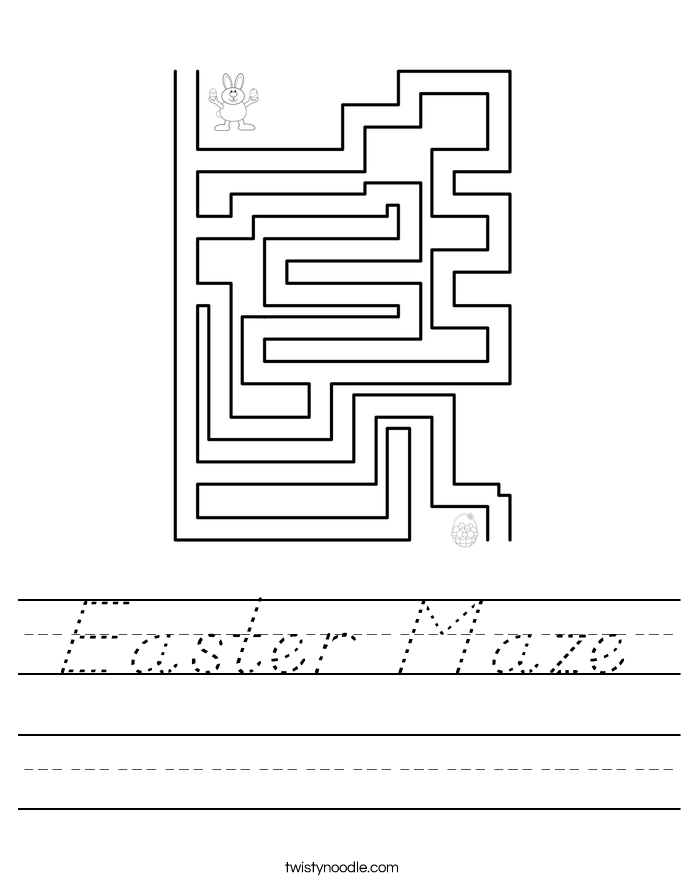 Easter Maze Worksheet