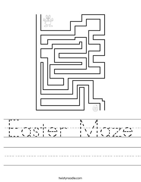 Easter Maze Worksheet