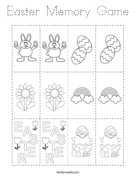 Easter Memory Game Coloring Page