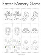 Easter Memory Game Coloring Page