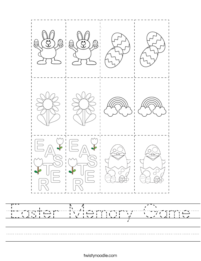 Easter Memory Game Worksheet