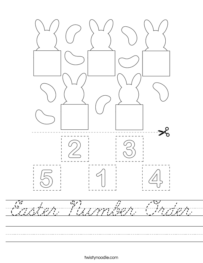 Easter Number Order Worksheet