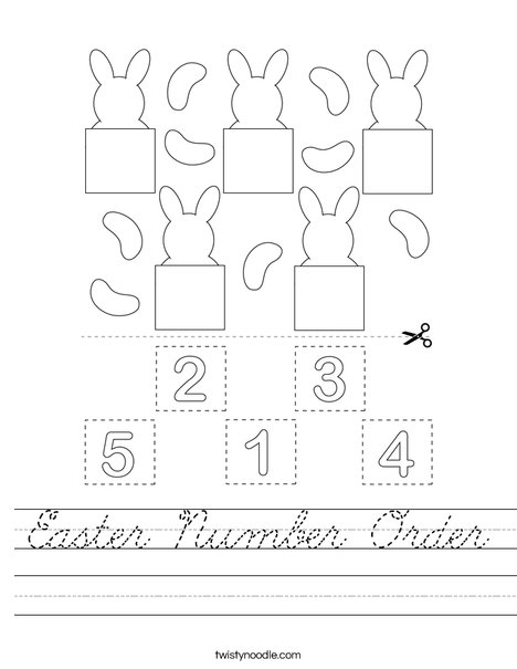 Easter Number Order Worksheet