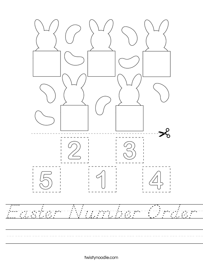 Easter Number Order Worksheet
